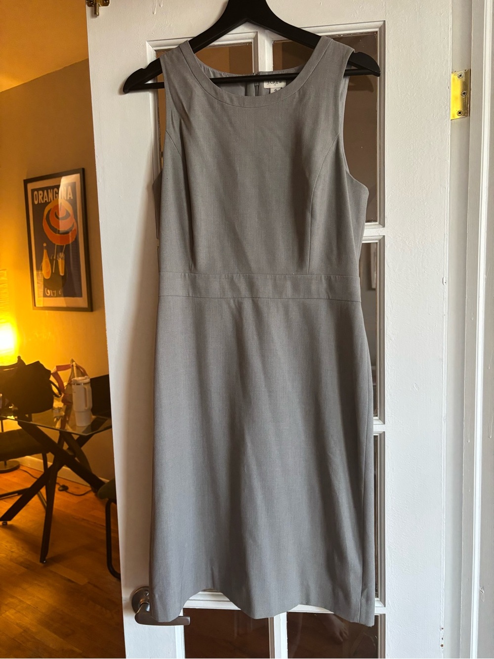 J Crew Classic Sleeveless Gray Sheath Dress